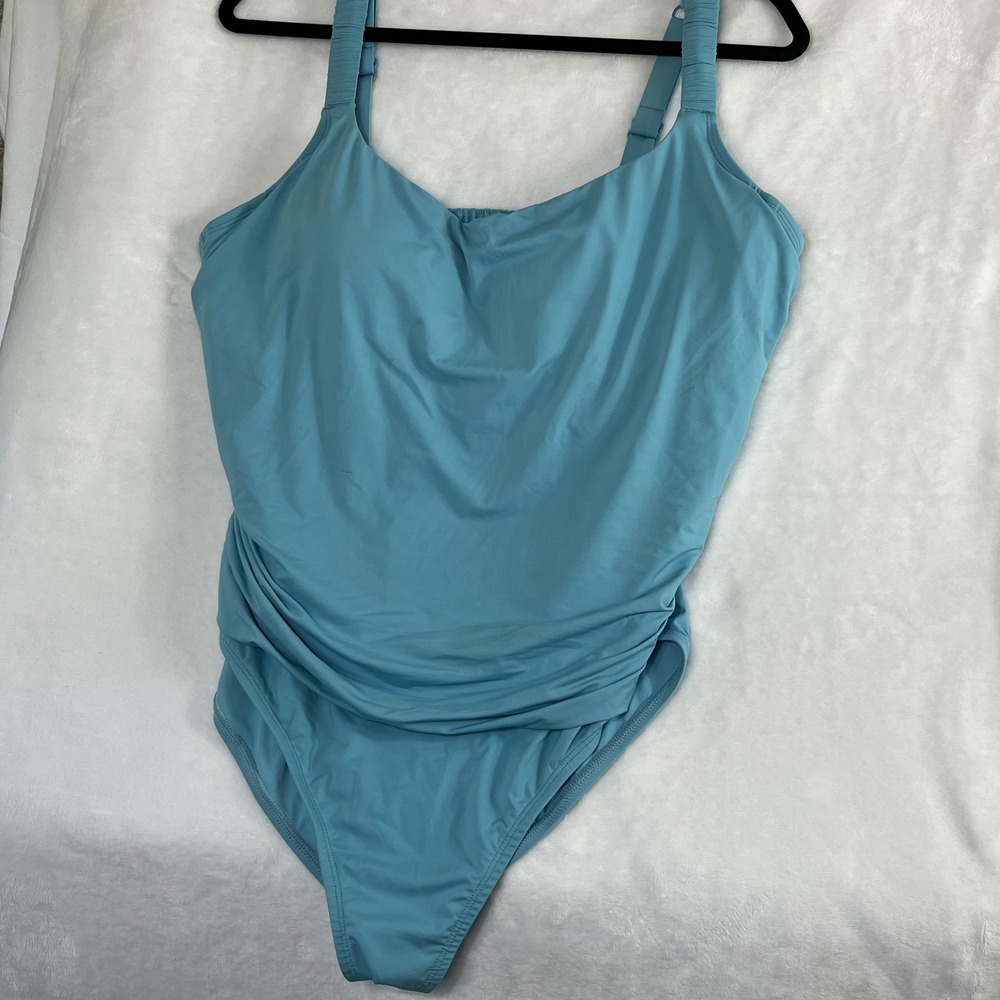 Jantzen One Piece Swimsuit Womens 20W Blue Good Ruched Underwire JZ23821M - Picture 13 of 13